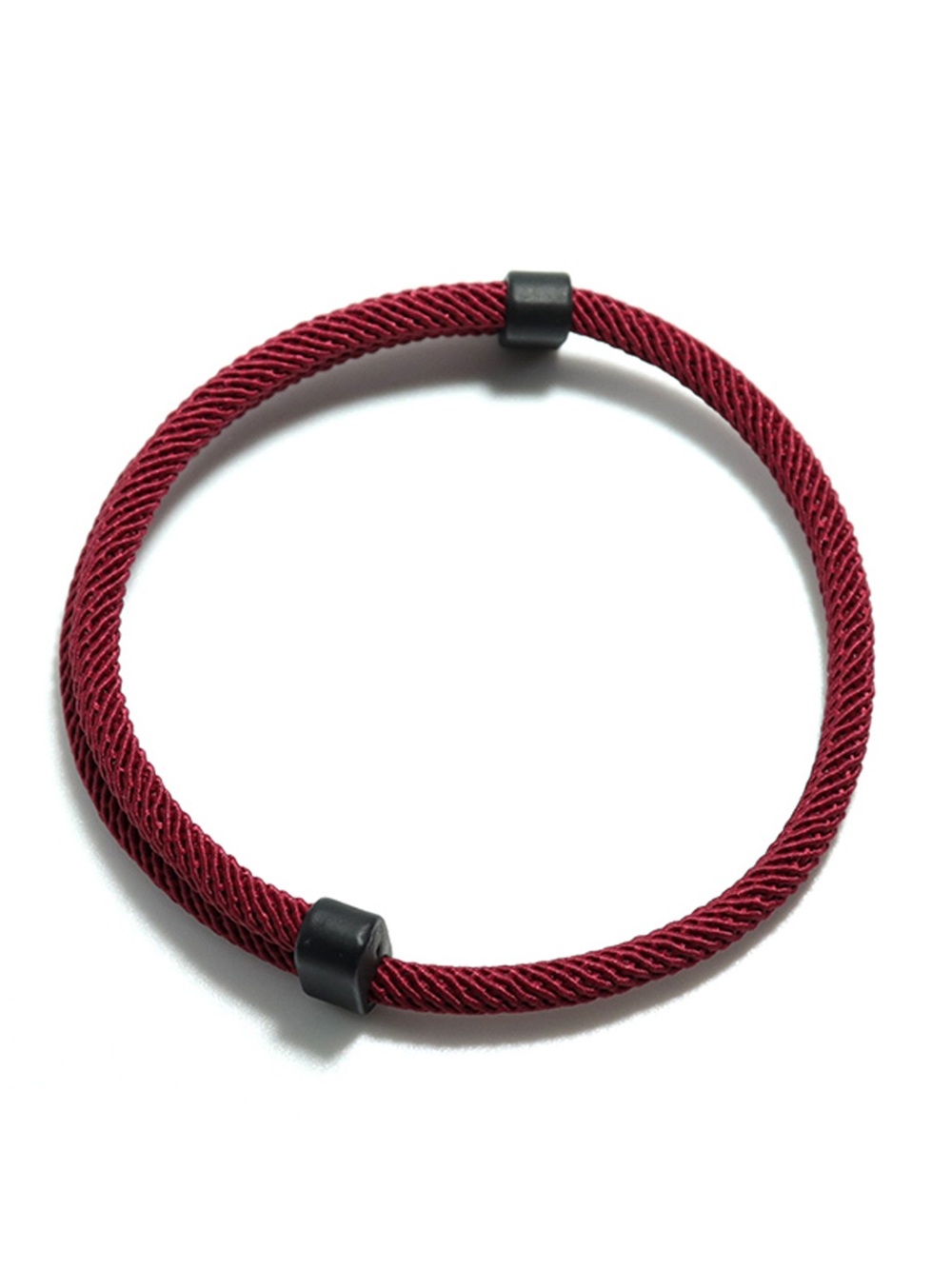Minimal Braided Cord Bracelet in Burgundy for Women